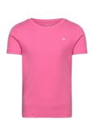 Solid Rib T-Shirt Tops T-Kortærmet Skjorte Pink Tom Tailor