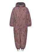 Polyester Junior Suit - Aop Floral Outerwear Coveralls Snow-ski Coveralls & Sets Pink Mikk-line