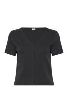 Muse Ss Tee Caviar Cotton/Poly Tops T-shirts & Tops Short-sleeved Black LEVI´S Women