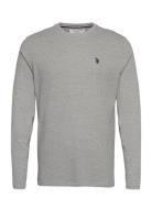 Uspa T-Shirt Ls Brolin Men Tops T-Langærmet Skjorte Grey U.S. Polo Assn.