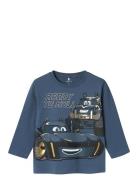 Nmmsikke Batwheels Ls Nreg Top Wab Tops T-shirts Long-sleeved T-Skjorte Blue Name It