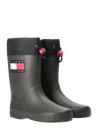 Toggle Drawstring Tommy Hilfiger Rain Boots Shoes Rubberboots High Rubberboots Green Tommy Hilfiger