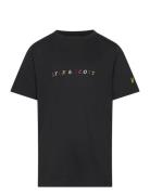 Multi Colour Embroidery T-Shirt Tops T-Kortærmet Skjorte Black Lyle & Scott