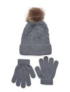 Beanie And Gloves Set Accessories Headwear Hats Beanie Grey Sofie Schnoor Baby And Kids