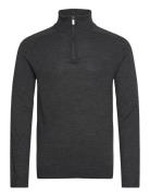 Bs Pelle Regular Fit Knitwear Tops Knitwear Half Zip Jumpers Grey Bruun & Stengade