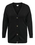 Caresly Ls Button Cardigan Knt Noos Tops Knitwear Cardigans Black ONLY Carmakoma