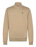 Loopback Quarter Zip Sweat Tops Sweatshirts & Hoodies Sweatshirts Beige Lyle & Scott