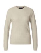 Lydia Merino Wool Blend Cable Knitted Sweater Tops Knitwear Jumpers Cream Lexington Clothing