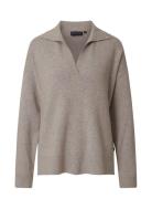 Peyton Boiled Merino Wool Knitted Polo Sweater Tops Knitwear Jumpers Brown Lexington Clothing