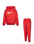 Nike Sportswear Club Poly Pullover Hoodie And Pants Set Sport Sweatsuits Red Nike