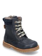 Rub Sole™ Lace Boot Tex Vinterstøvler Med Snøre Blue Pom Pom