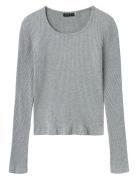 Nlfninusa Ls Deep O-Neck S Top Tops T-shirts Long-sleeved T-Skjorte Grey LMTD