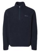 Slhstorm Fleece High Neck Sweat Tops Sweatshirts & Hoodies Fleeces & Midlayers Navy Selected Homme