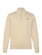 Half Zip Sweatshirt Tops Sweatshirts & Hoodies Sweatshirts Beige Fred Perry