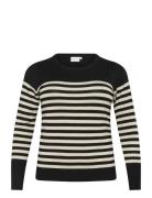 Kclizzy Striped Knit Pullover Tops Knitwear Jumpers Black Kaffe Curve