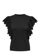 Olmbetty Life S/S Frill Top Jrs Tops T-shirts & Tops Sleeveless Black Only Maternity