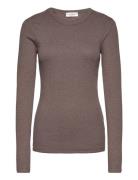 Bs Margrethe Regular Fit Top Tops Shirts Long-sleeved Brown Bruun & Stengade