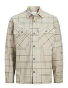 Jprraymond Melange Check Ls Overshirt Sn Tops Overshirts Beige Jack & J S