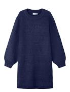 Nkfomarian Ls Knit Dress Dresses & Skirts Dresses Casual Dresses Long-sleeved Casual Dresses Blue Name It