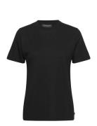 Stephanie Wool Blend Tee Tops T-shirts & Tops Short-sleeved Black Lexington Clothing