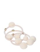 Hair Tie Pom Pom "Ibiza" 3-Pack Accessories Hair Accessories Scrunchies Cream Corinne