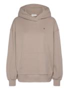 Stamp Back Graphic Hoodie Tops Sweatshirts & Hoodies Hoodies Beige Calvin Klein Jeans