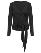 Olmskin L/S Wrap Nursing Top Jrs Tops T-shirts & Tops Long-sleeved Black Only Maternity