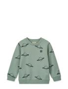 Thora Printed Sweatshirt Tops Sweatshirts & Hoodies Sweatshirts Green Liewood