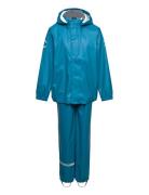 Pu Rain W. Susp. Recycled Outerwear Rainwear Rainwear Sets Blue Mikk-line