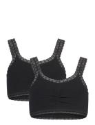 Organic Bra Top 2-Pack Night & Underwear Underwear Tops Black Rosemunde Kids