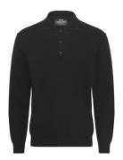 Eco Wool Tristan Knit Tops Knitwear Long Sleeve Knitted Polos Black Mads Nørgaard