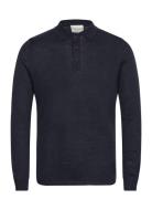 Bs Atlas Regular Fit Knitwear Tops Knitwear Long Sleeve Knitted Polos Navy Bruun & Stengade