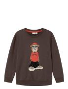 Nkmoklokken Ls Sweat Bru Box Tops Sweatshirts & Hoodies Sweatshirts Brown Name It