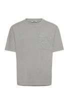 Nb Over Dyed Pocket T Shirt Grey Designers T-Kortærmet Skjorte Grey Nikben