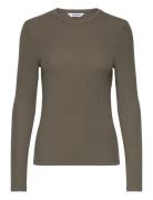 Srfenja O-Neck Top Tops T-shirts & Tops Long-sleeved Khaki Green Soft Rebels