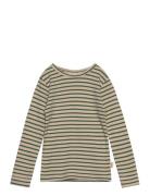 T-Shirt L/S Modal Striped Tops T-shirts Long-sleeved T-Skjorte Green Petit Piao