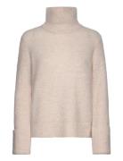 Slfsia Ras Ls Knit High Neck Tops Knitwear Turtleneck Cream Selected Femme