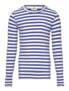 5X5 Classic Stripe Talika Top Tops T-shirts Long-sleeved T-Skjorte Blue Mads Nørgaard