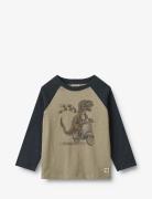 T-Shirt L/S Torbjørn Tops T-shirts Long-sleeved T-Skjorte Khaki Green Wheat