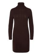 Cable Wool-Cashmere Turtleneck Dress Kort Kjole Brown Polo Ralph Lauren