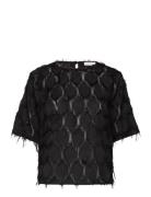 Top In Fluffy Lace Tops T-shirts & Tops Short-sleeved Black Coster Copenhagen