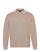 L/S Oxford Tipped Reg Polo Tops Polos Long-sleeved Beige Tommy Hilfiger