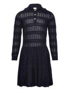 Pointelle Dress Dresses & Skirts Dresses Casual Dresses Long-sleeved Casual Dresses Navy FUB