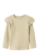 Nmfniva Kio Ls Slim Top Lil Tops T-shirts Long-sleeved T-Skjorte Beige Lil'Atelier