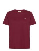 Reg Shield Ss T-Shirt Tops T-shirts & Tops Short-sleeved Burgundy GANT