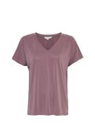 Mschfenya Modal V Neck Tee Tops T-shirts & Tops Short-sleeved Purple MSCH Copenhagen