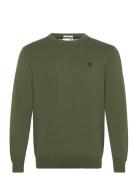 Williams River Cotton Yd Sweater Black Forest Green Designers Knitwear Round Necks Khaki Green Timberland