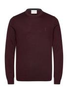 Bs Jupiter Regular Fit Knitwear Tops Knitwear Round Necks Burgundy Bruun & Stengade