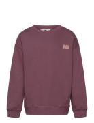 Printed Cotton Sweatshirt Tops Sweatshirts & Hoodies Sweatshirts Burgundy Mango