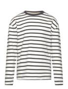 Striped Long Sleeves T-Shirt Tops T-shirts Long-sleeved T-Skjorte White Mango